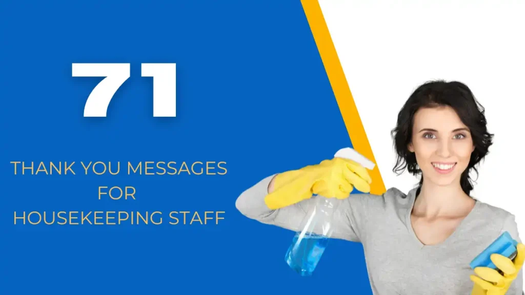 thank you message for housekeeping staff