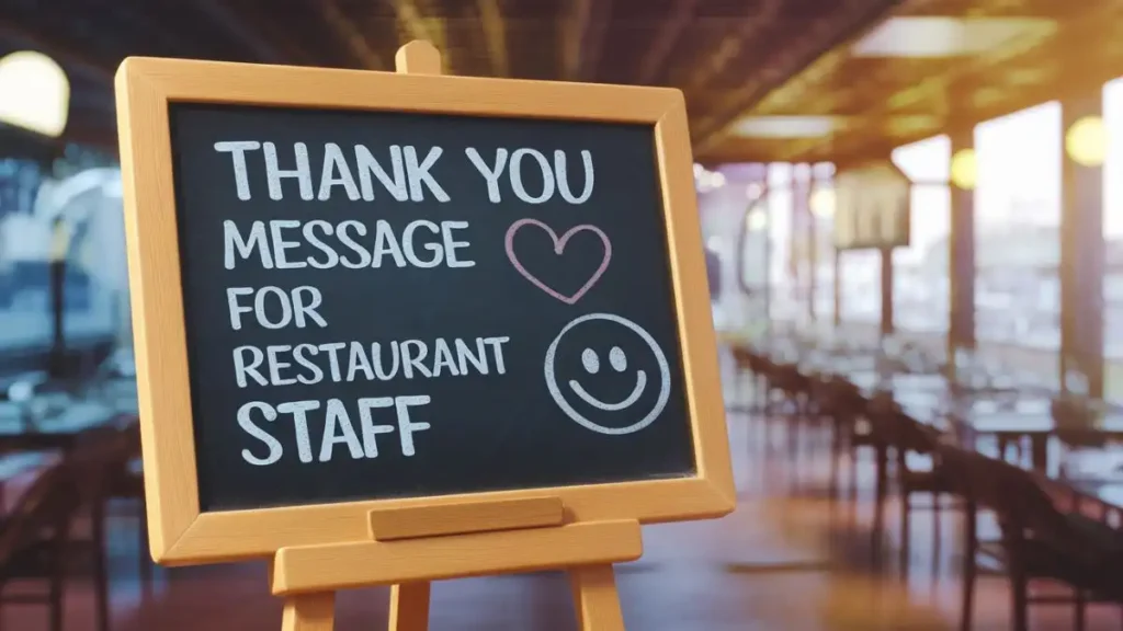 restaurant staff thank yous